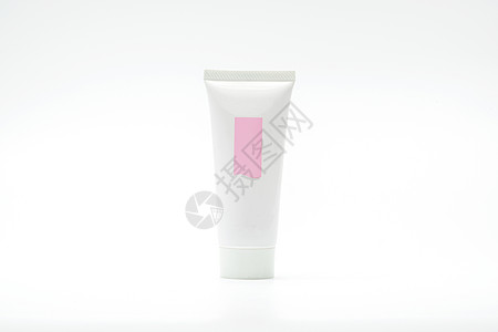 白色背景上隔离的化衣管 添加您自己的文字皮肤皱纹管子化妆品奶油产品包装治疗润肤洗剂图片