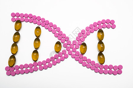 由药丸 创意药丸制成的 DNA 形状 医药行业 药房背景 基因突变图片