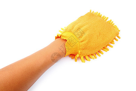手拿清洁手套 用剪刀路隔开洗涤剂卫生家务家庭洗涤房子灰尘清洁工家政服务图片