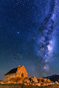 牧羊人教堂夜景天文摄影目的地高清图片