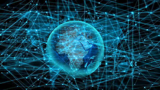 地球地球和连接线全球化和国际化背景图片