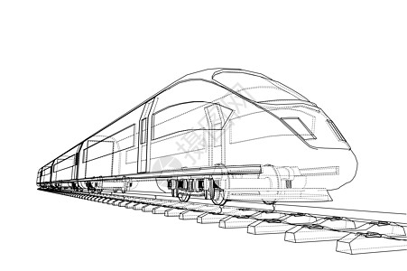 现代高速列车概念技术草图创新引擎海报3d运输多边形铁路艺术图片