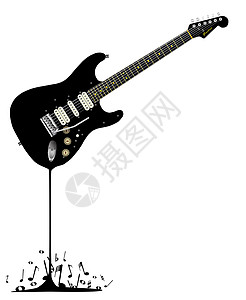 音乐海报流体黑吉他艺术插图战略身体广告电器海报摇滚乐蓝调绘画背景