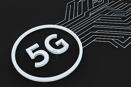 3d rendering5g 字体和电路背景技术商业理器芯片研究蓝色网络开发数字速度图片