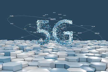 5G字体设计3d渲染电子产品碎片科学立体声创新数据商业互联网电脑信号图片