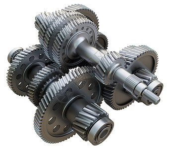 变速箱概念 金属齿轮轴和轴承工厂运动车轮合作工作机器团队互锁力学宏观图片