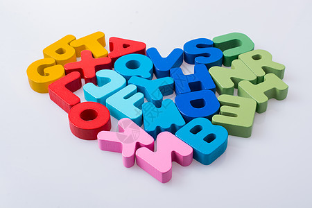 五颜六色的字母块形状听到教育知识乐趣字体阅读语法游戏英语语言文学图片
