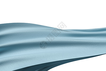 3d 渲染流动的布背景窗帘材料青色织物布料蓝色波纹帆布运动优雅图片