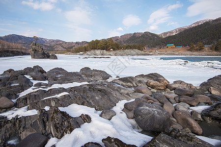 牙齿卡通冬季的卡吞快山河草地荒野顶峰山脉旅游卡通远足生态森林天空背景