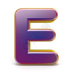 E 紫色字体黄色( 3D) 概要描述图片