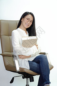 亚洲妇女笑着成人工人成功商业黑发幸福衬衫女孩经理秘书图片