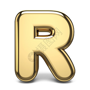 金色字体字母 R 3d图片