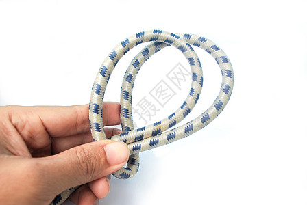 弹性绳子海洋航海绳束绳索症结带子白色节点环形细绳图片