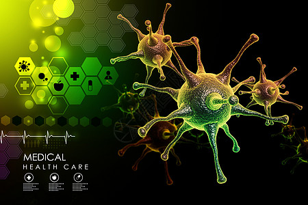 病毒的 3d 渲染医疗病菌健康牛奶生活营养微生物学感染科学宏观图片