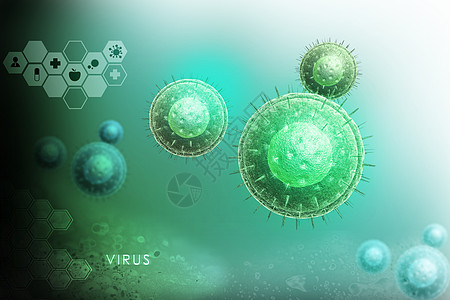 病毒的 3d 渲染药品生物细胞显微镜生活医疗早餐营养感染微生物学图片