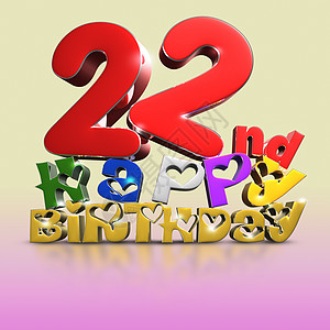 生日快乐3日22号派对3d标语幸福假期邀请函卡片字母纪念日海报图片