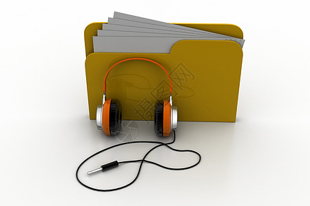 耳机icon音乐文件文件夹组织数据耳机娱乐网络商业教育反射图形插图背景