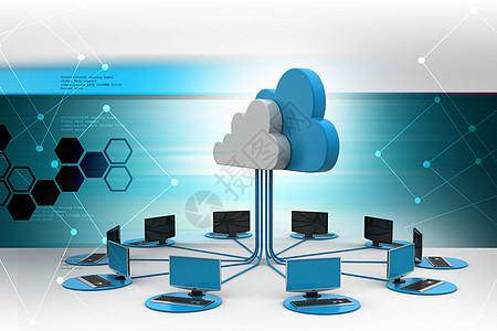 以彩色背景的计算机网络计算云型云白色媒体云计算数字数据电子邮件蓝色储物全球技术图片