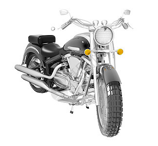 白色上孤立的经典摩托车或自行车插图力量速度引擎驾驶金属车轮大灯发动机跑车图片
