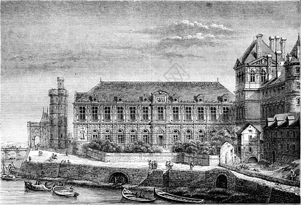 更改后在塞纳河沿岸的卢浮宫部分视图图片