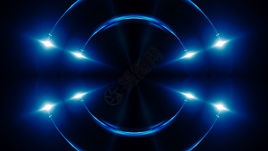 抽象蓝色分形灯3d 渲染背景计算机生成背景旋转辉光光束几何学花瓣灰色电脑科学平衡针轮图片