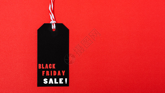 网上购物 宣传黑色星期五销售黑标签的文本图片