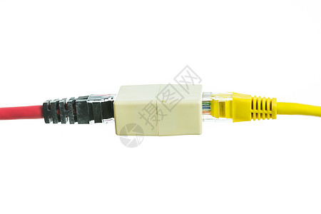 RJ45隔离网线白色绳索网络红色互联网全球安全技术流动绿色图片