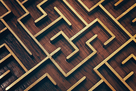 木棕迷宫迷宫谜团关门创造力思考逻辑游戏思维木头玩具小路障碍路线图片