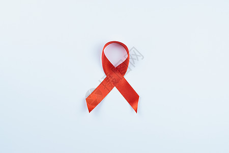 AIDS意识 白色背景的红丝带和复制空间f癌症机构世界预防女性幸存者疾病卫生保健女士图片