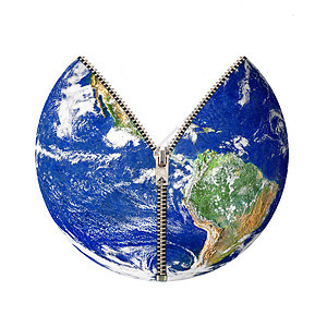 带拉链的地球洗钱气候科学回收世界安全压缩剥削卫星活力图片
