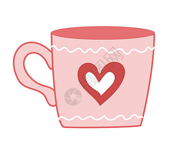 情人节 可爱的卡通杯心 粉红色背景图片
