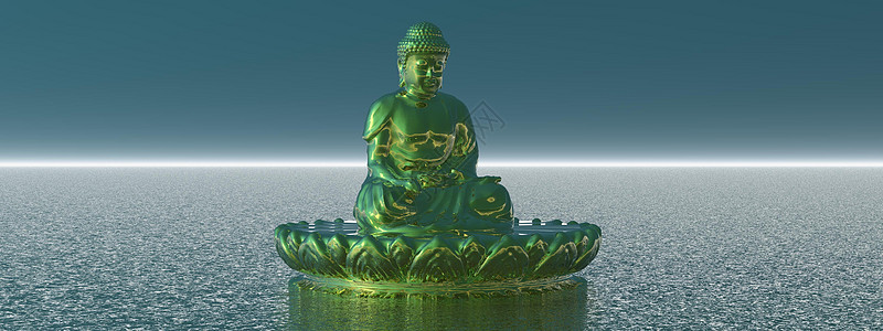 非常美丽的禅宗和佛像景观  3d 渲染插图风景冥想海洋环境数字男人宗教瑜伽男性图片