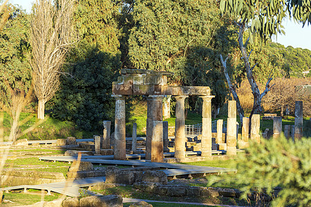 希腊Attica的Brauron考古遗址中的阿耳特弥斯寺历史文化考古学避难所废墟时代旅行建筑学历史性遗产图片