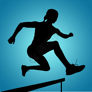 体育妇女跳出障碍的复合形象短裤插图黑色蓝色运动欢呼锤子图层女士计算机图片