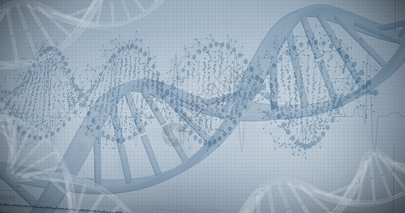 屏幕上红色dna图案的全景视图研究科学家生物学影棚设备分子工作制服进步数字图片