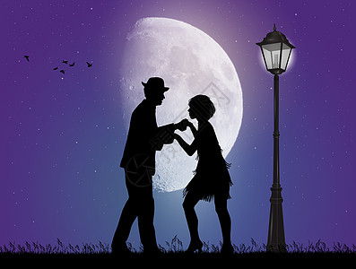 月光下Charleston的情侣舞蹈图片