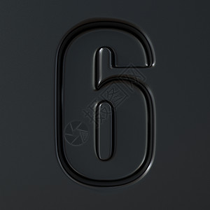 黑色雕刻字体数字 6 SIX 3图片