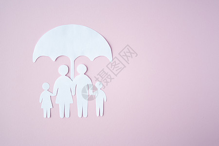 社会保护家庭概念 削减纸面的家庭家庭孩子病人保障父母母亲金融孩子们诊所家人健康保险图片