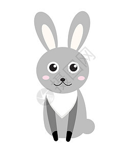 可爱的兔子 iconflat 风格 在白色背景上孤立的兔子 插图剪贴画卡通片女孩婴儿绘画假期乐趣野兔卡片哺乳动物动物图片