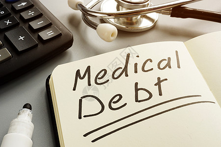 医疗债务账单和听诊器图片