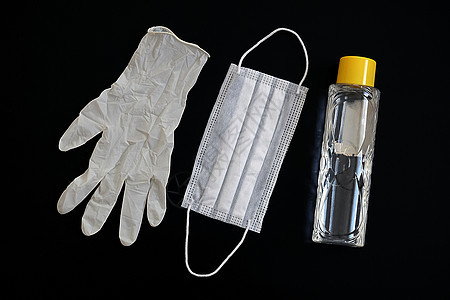 使用面罩 手套和古龙水对抗冠状病毒的重要性面具外科传染病流感细菌感染肺炎横幅暴发口罩停留背景图片