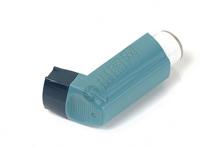 检查白色隔离的哮喘吸入器( Checkmark) 形状图片