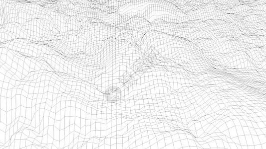 计算机生成方格纹理 波浪复古背景的 3D 渲染墙纸电脑正方形平方网络细胞运动线条海浪数据图片