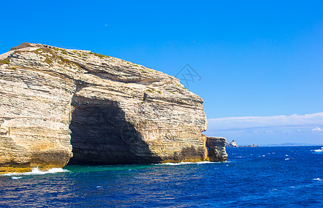 法国科西卡州博尼法西奥悬崖地平线旅行海景天空悬崖海岸线太阳天堂潜水石灰石图片