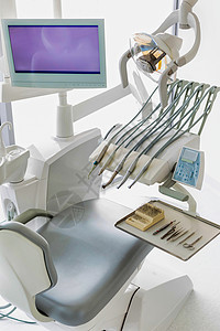 牙科诊所和牙科器械技术椅子牙医卫生病人矫正工作蓝色口腔科口服图片