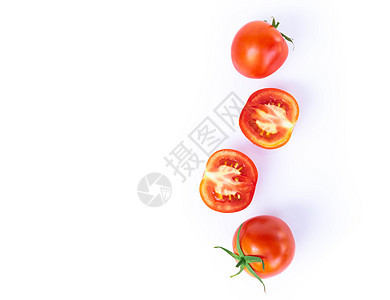 上观端切开西红柿 白底面切片 生菜图片