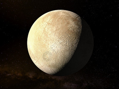 木星卫星欧洲 - 高分辨率 3D 成像显示太阳系的行星图片