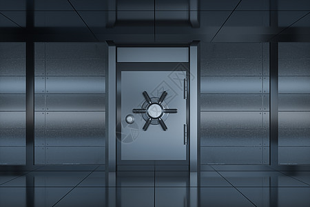 安全门和密码锁 抽象概念 3d 渲染银行业安全房间编码金属秘密建筑学银行财富贮存图片
