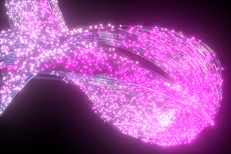 发光的紫色粒子和运动线 3d 渲染强光火花坡度插图活力耀斑线条蓝色水晶星星图片