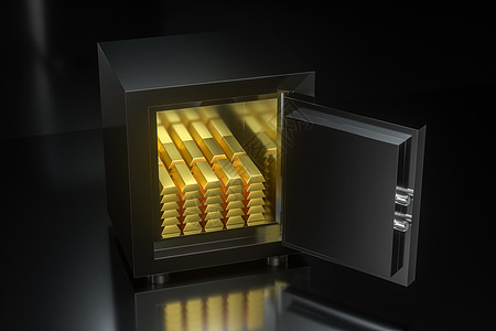 机械保险箱 里面有金条3d 渲染贮存项目经济金融酒吧银行业风险订金金属机器图片